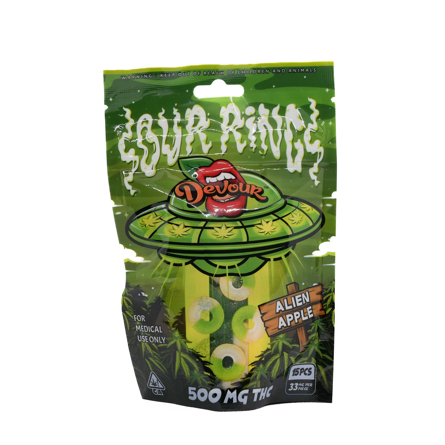 Devour: Sour Rings 500MG